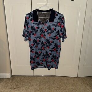 Legend Blue and Red Tropical Polo Shirt
